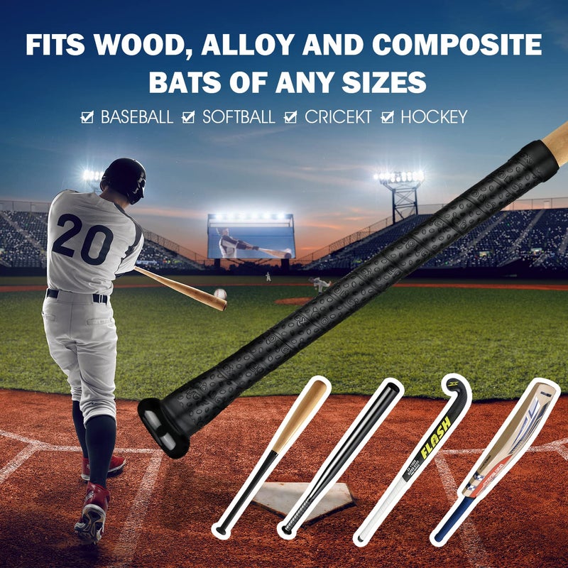 Gonex Bat Grip Tape for Baseball Softball, 1.1mm 40.16'' Pro Feel Full Adhesive Back Baseball Bat Grip, Black Wrap (1 Pack) - Image 2